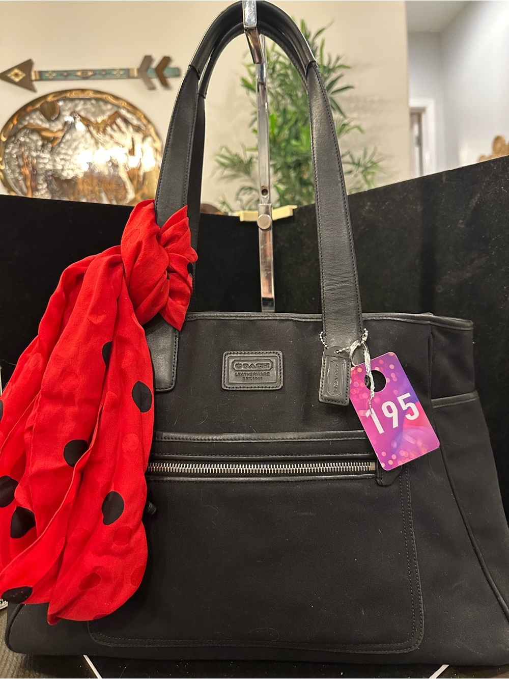 Coach #195 Black Nylon Tote/Diaper Bag